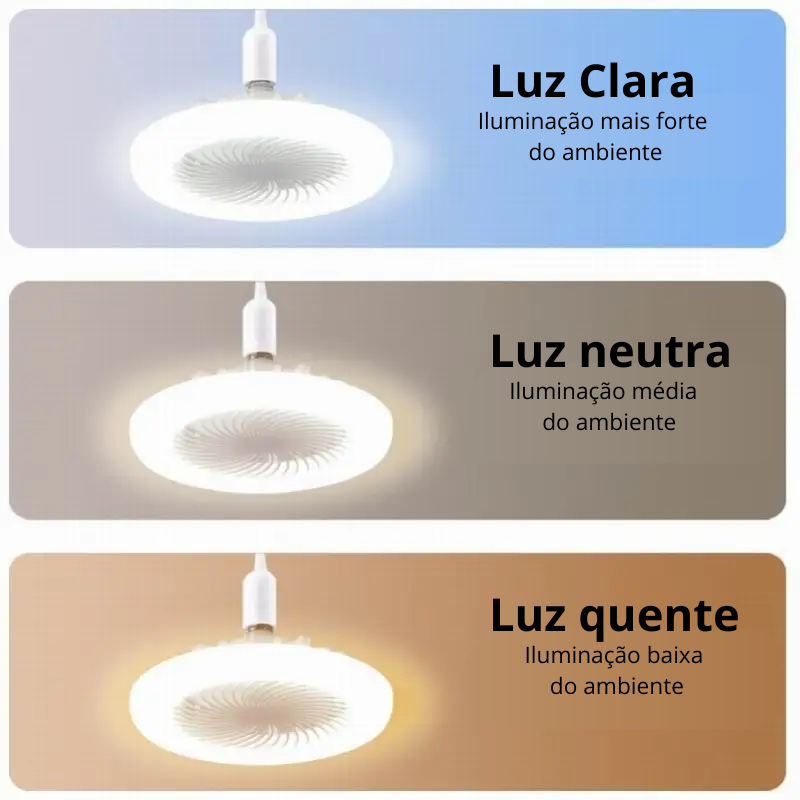 Luminária LED com ventilador Inteligente